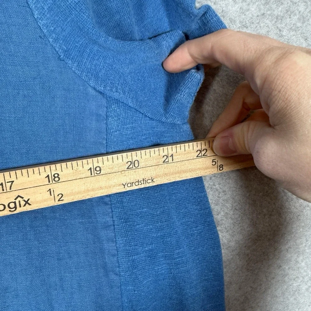 J. Jill Pure Jill Linen Dress Womens Large Blue Midi/maxi - Picture 6 of 8